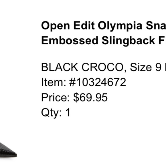 Open Edit Olympia snakeskin-embossed slingback flats - Picture 7 of 7